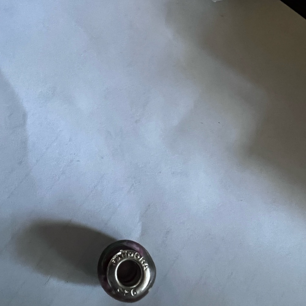 Pandora Silver Charm with Purple Highlights